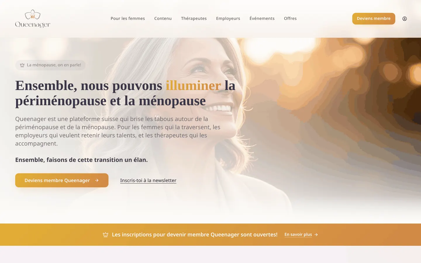 Aperçu du site queenager.ch