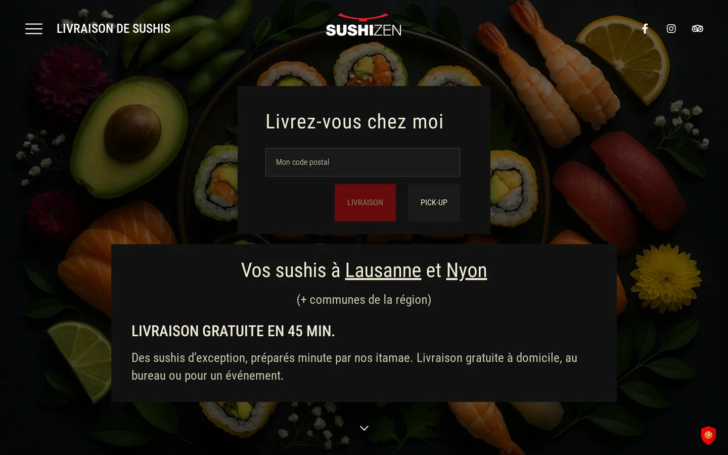 Aperçu du site sushizen.ch