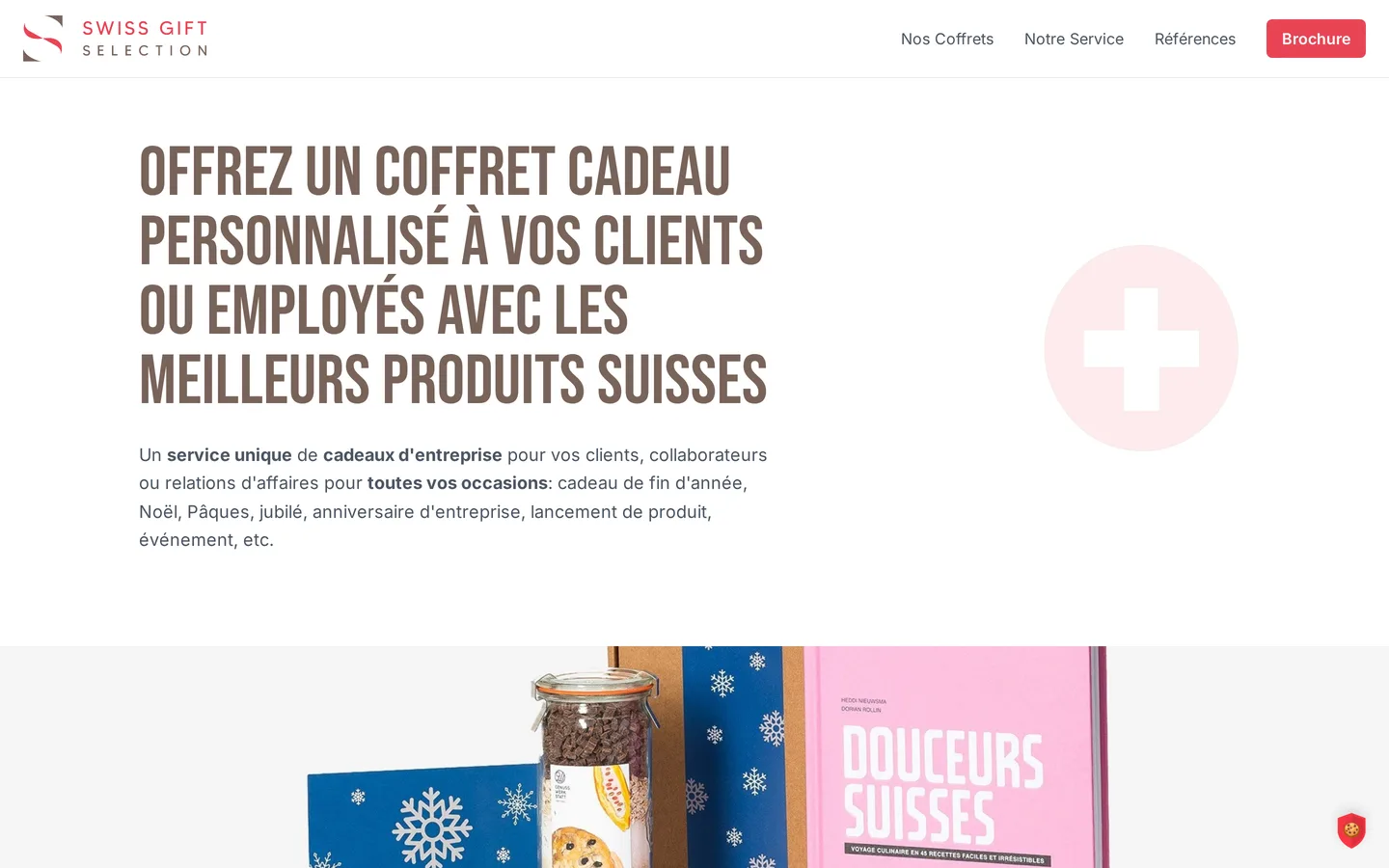 Aperçu du site Landing page Swiss Gift Selection